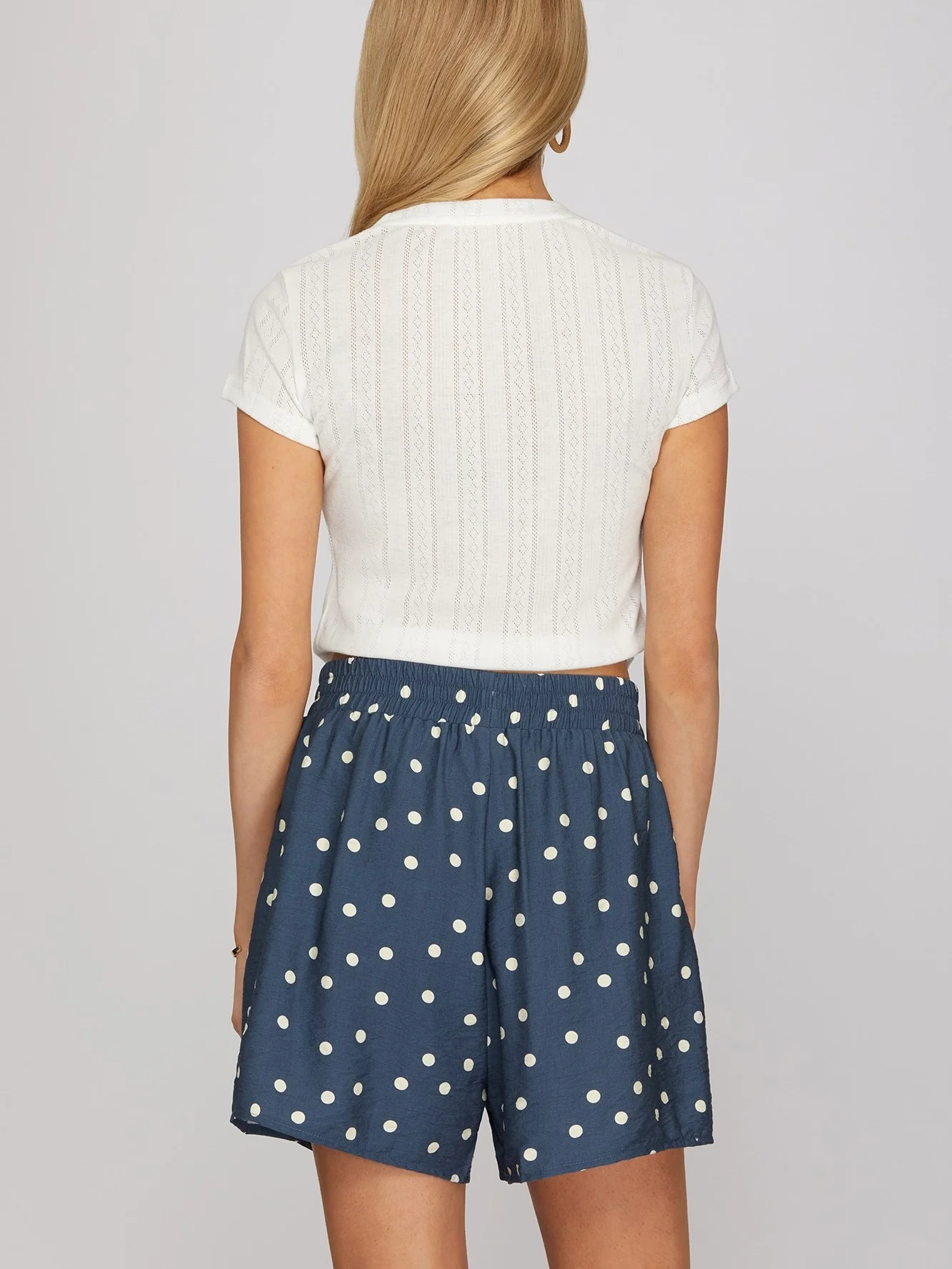 Woven Polka Dot Print Shorts - Image 3