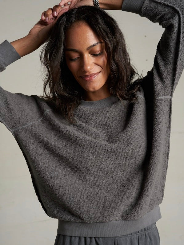 perfectwhitetee Ziggy Inside Out Fleece Long Sleeve Shrunken Crewneck Sweatshirt - Image 11