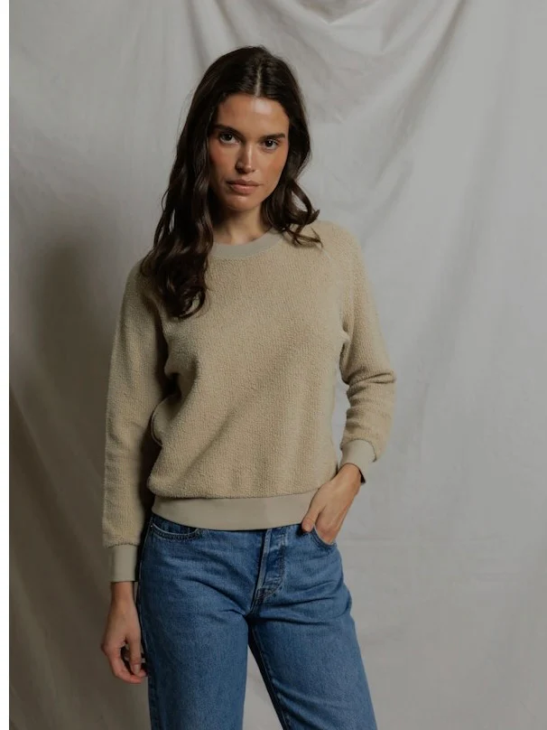 perfectwhitetee Ziggy Inside Out Fleece Long Sleeve Shrunken Crewneck Sweatshirt - Image 4