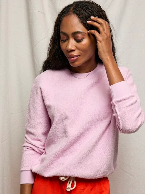 perfectwhitetee Ziggy Inside Out Fleece Long Sleeve Shrunken Crewneck Sweatshirt - Image 6